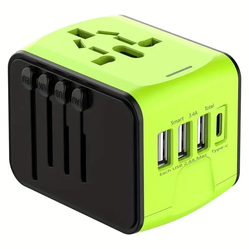 Lime Green Universal Travel Adapter