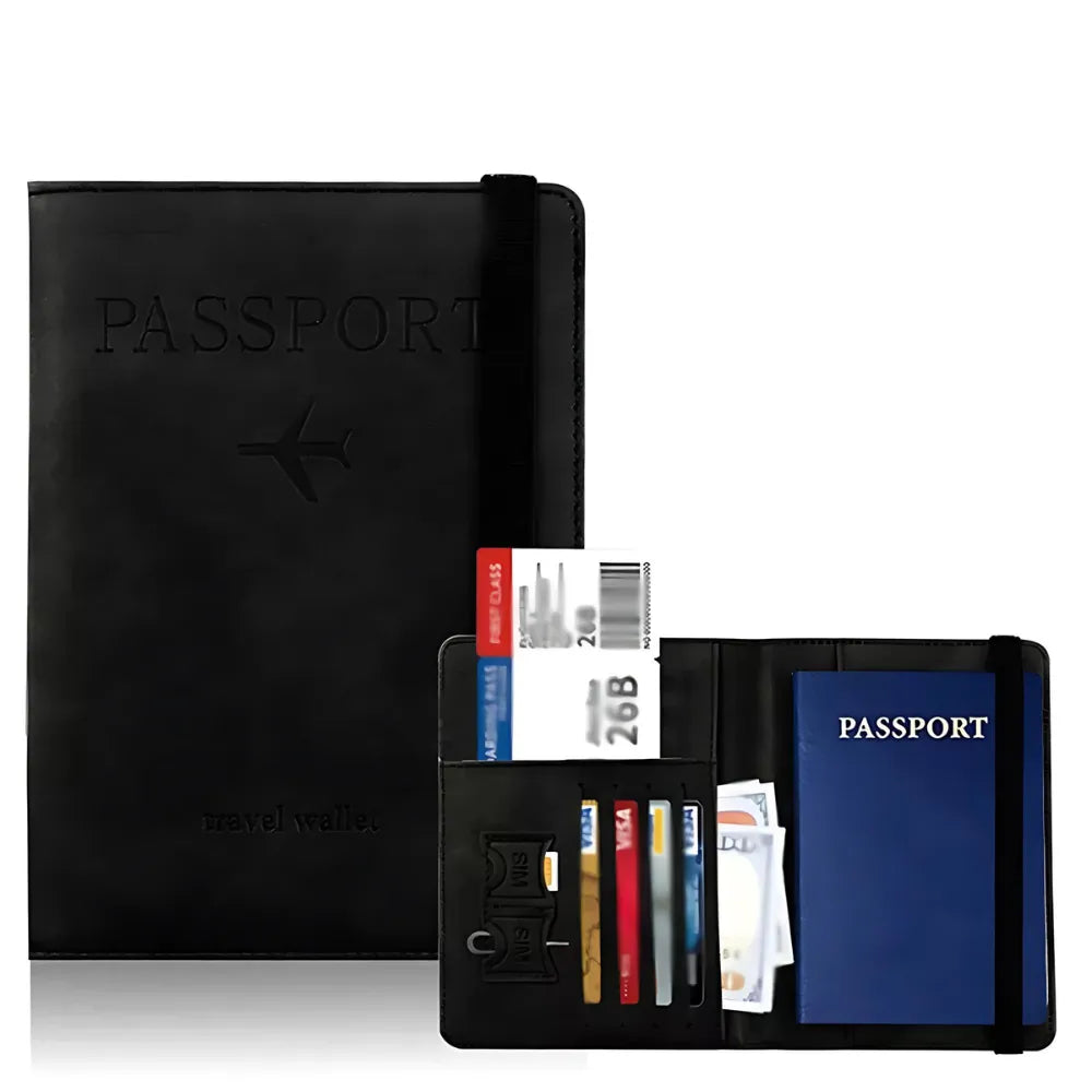Black RFID Passport Holder