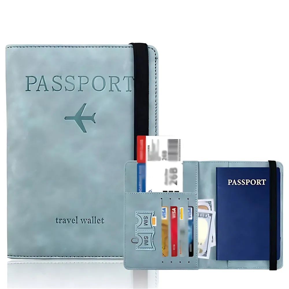 Light Blue RFID Passport Holder