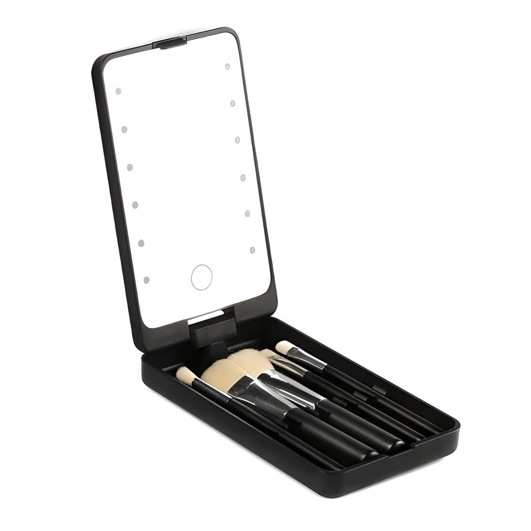 Rose | Travel Makeup Brush Mirror Set