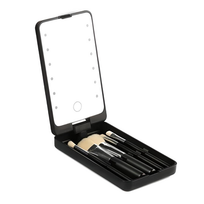 Rose | Travel Makeup Brush Mirror Set